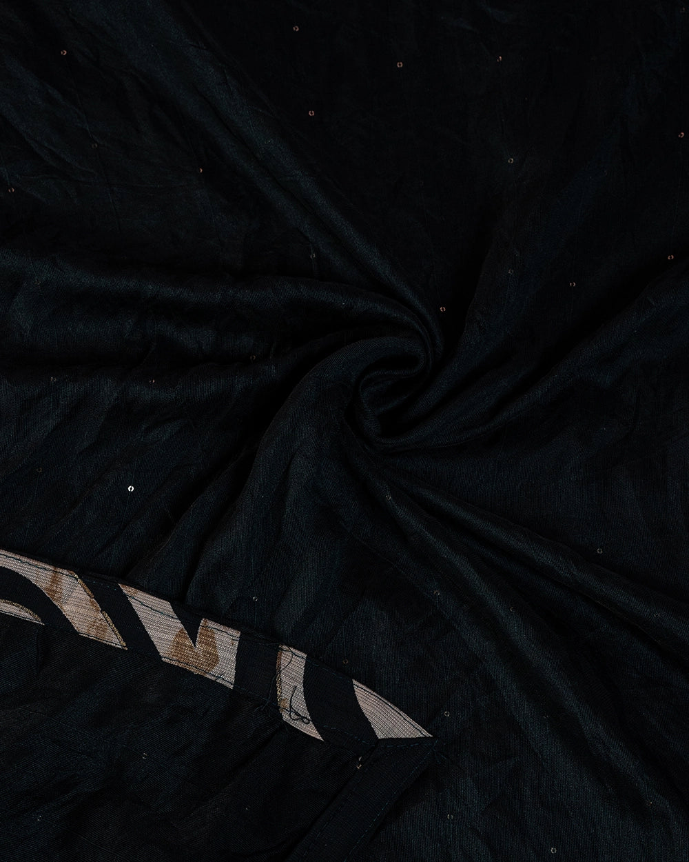 Elegant Black & Beige Printed Chudi Material