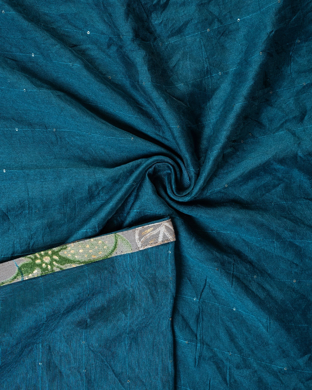 Elegant Beige &Teal Blue Floral Printed Chudi Material