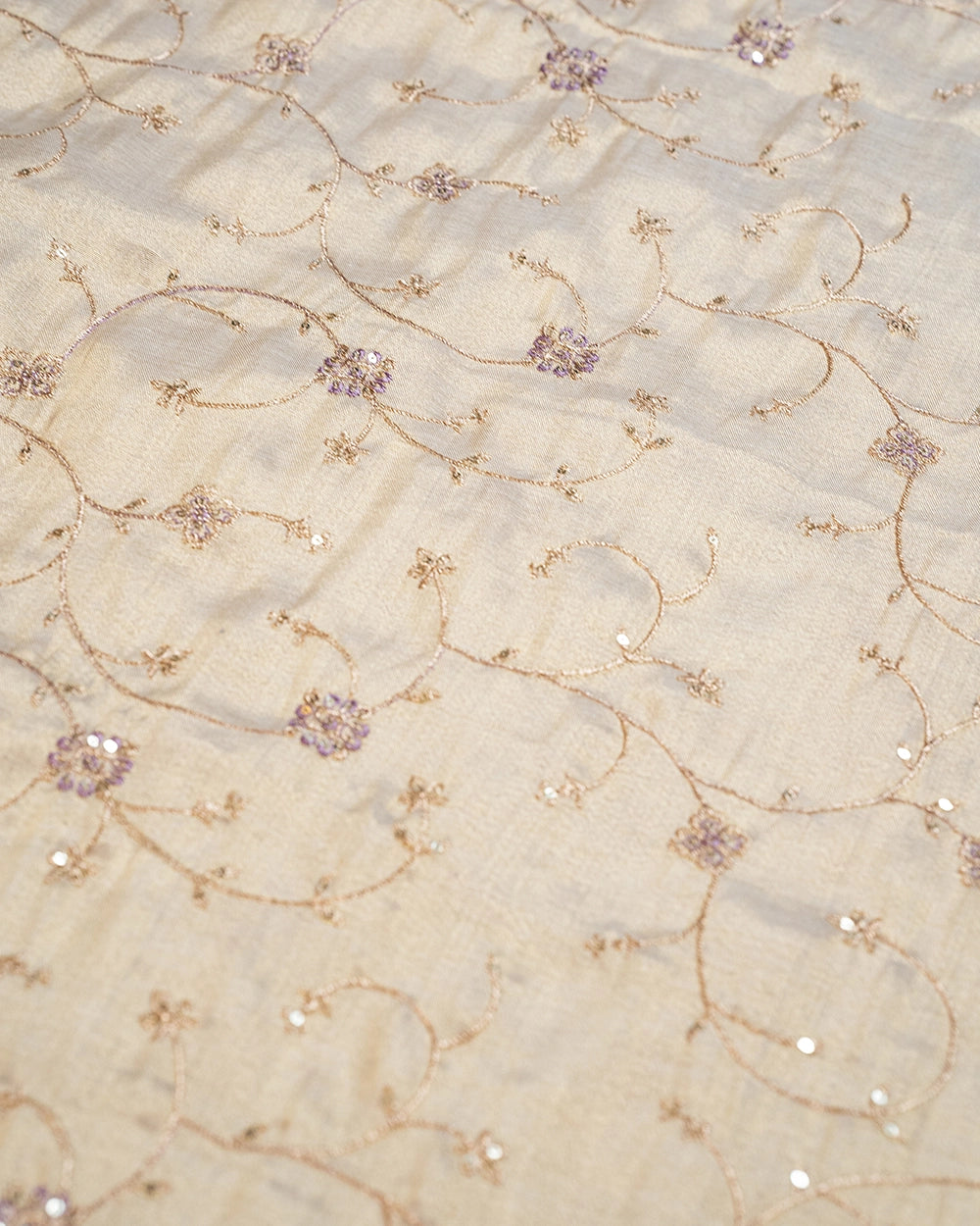 Elegant Mauve & Cream Printed Chudi Material