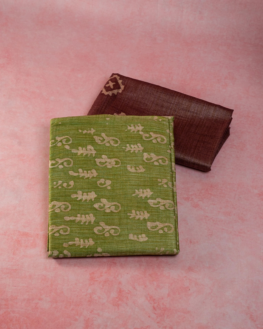 Elegant Olive Green & Maroon Printed Chudi Material