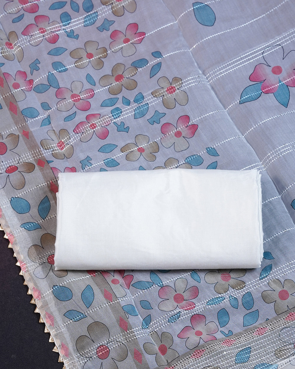 Elegant White Chudi Material