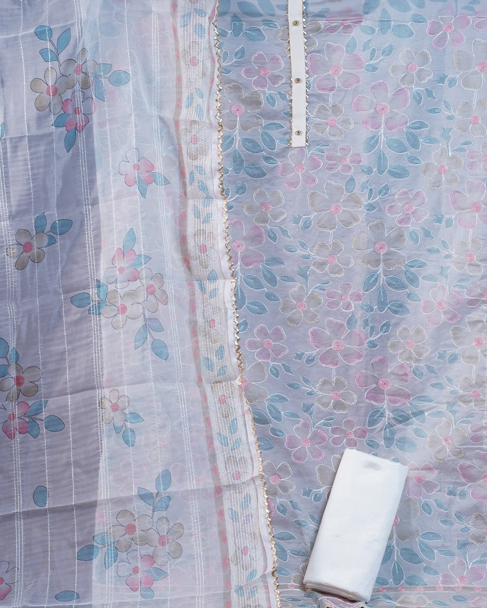 Elegant White Chudi Material