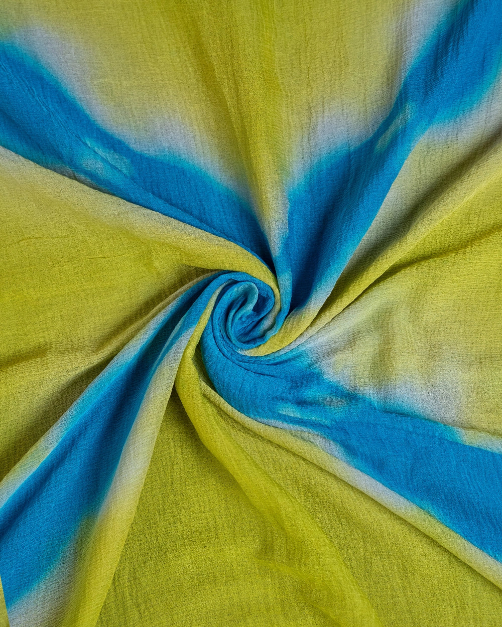 Elegant Teal Blue & Lime Green Printed Chudi Material