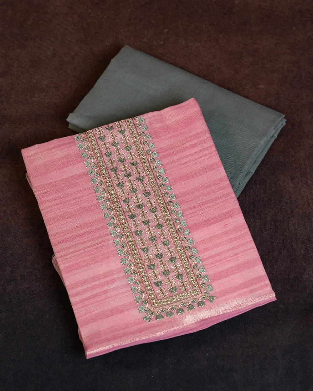 Elegant Pink & Beige Chudi Material
