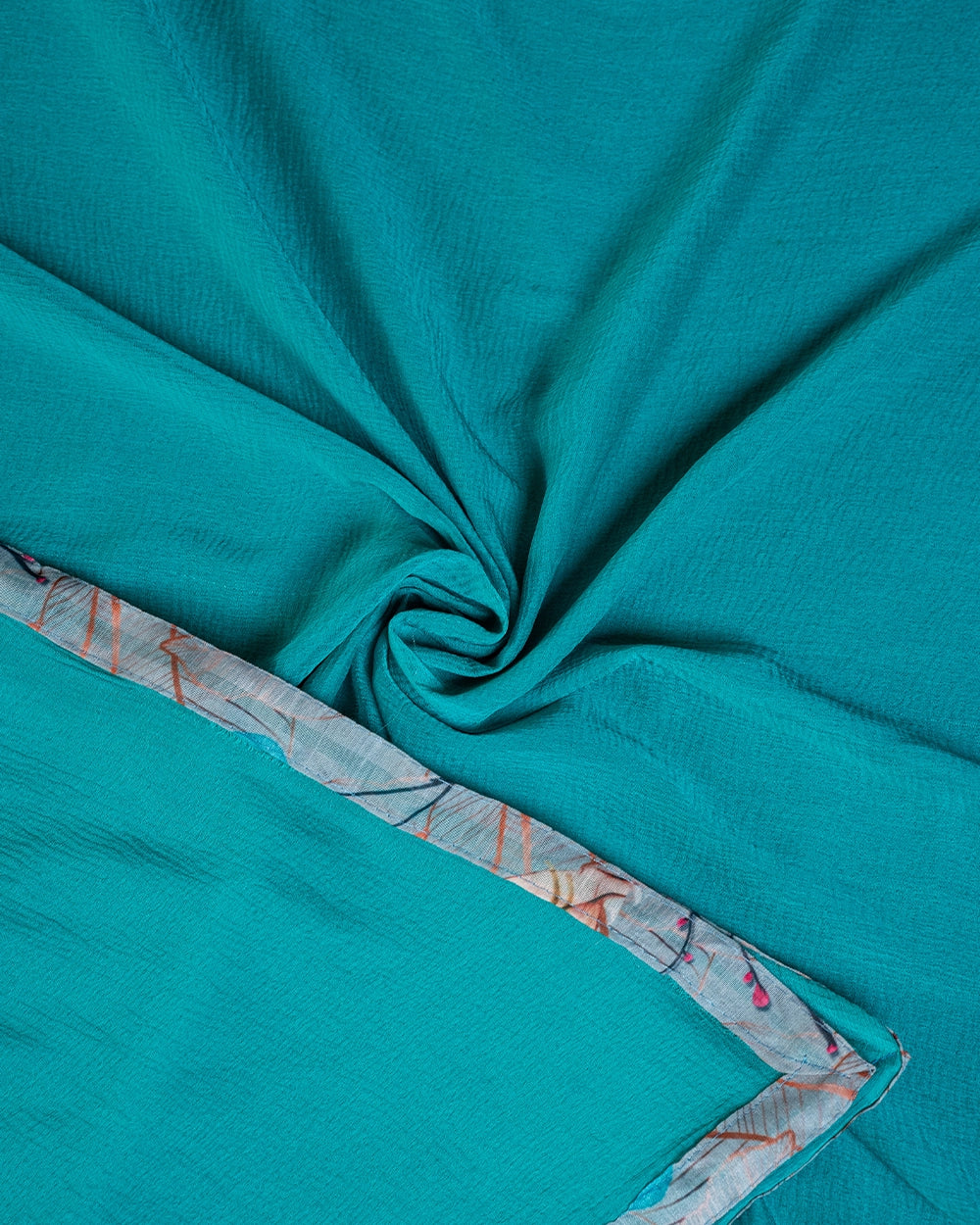 Elegant Grey & Teal Green Chudi Material