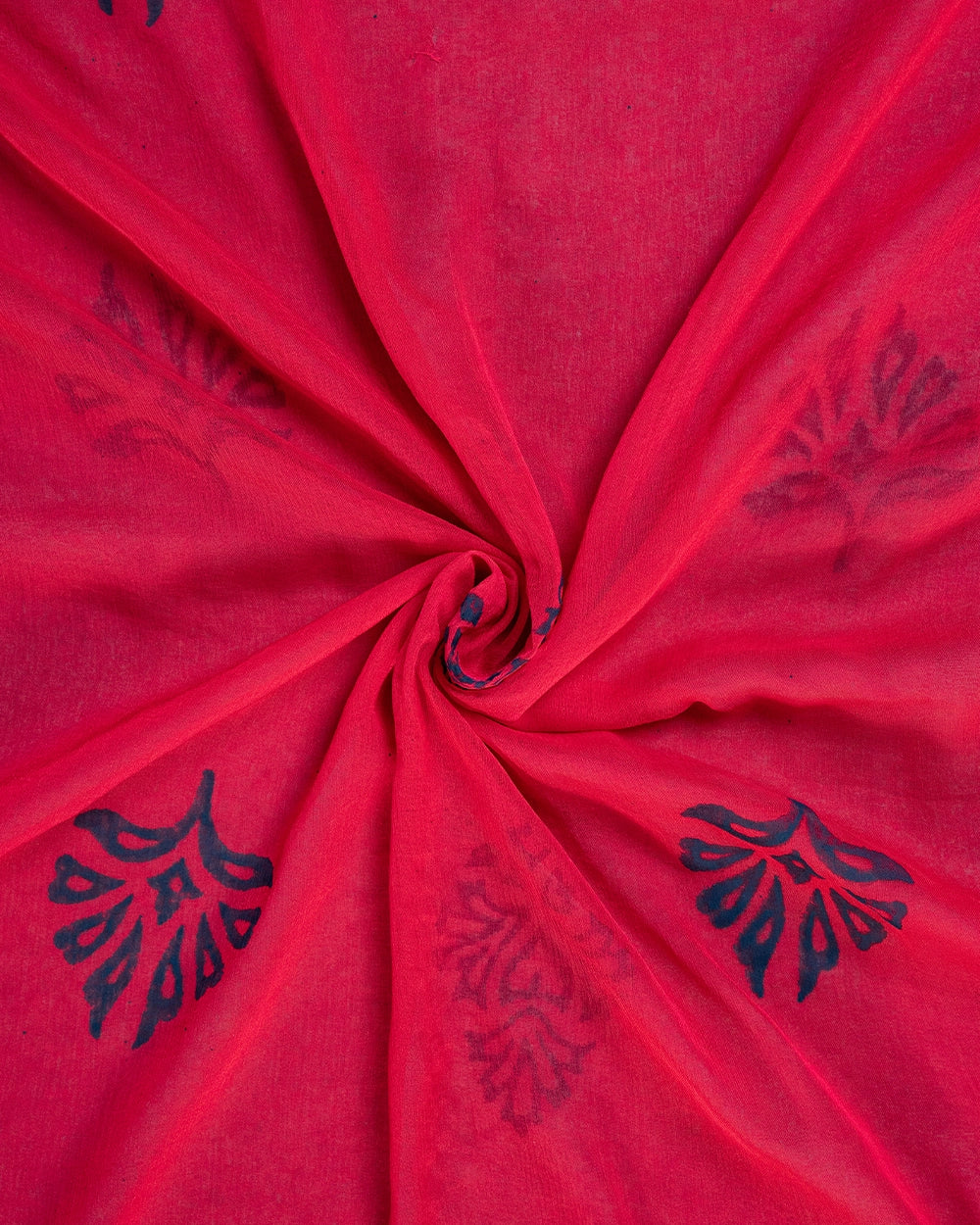 Elegant Dark grey & Red printed -Style Chudi Material