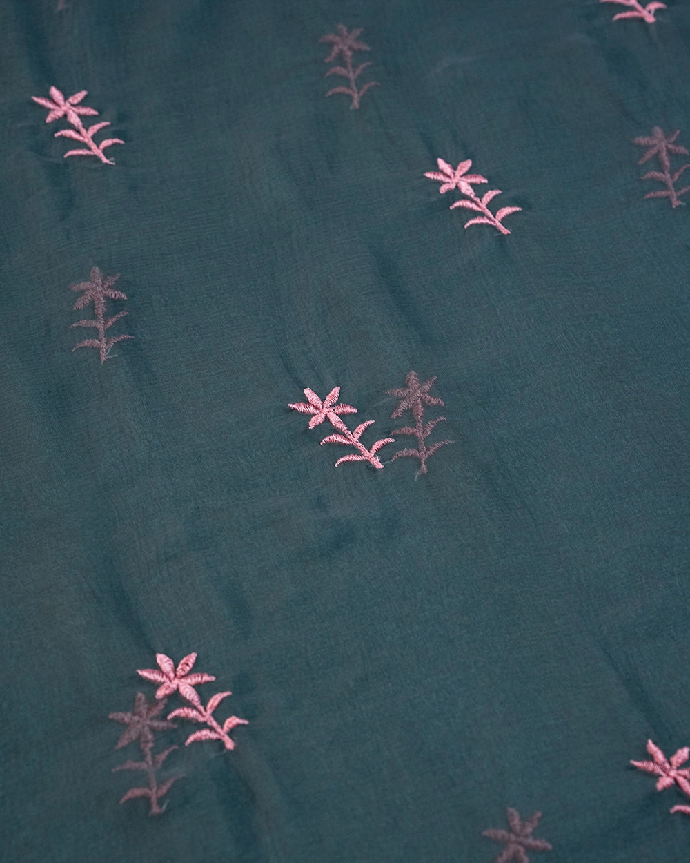 Elegant Pink &Charcoal Grey Printed Chudi Material