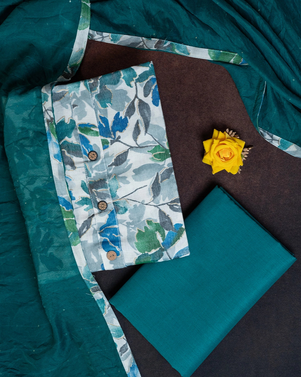 Elegant Floral Printed Chudi Material