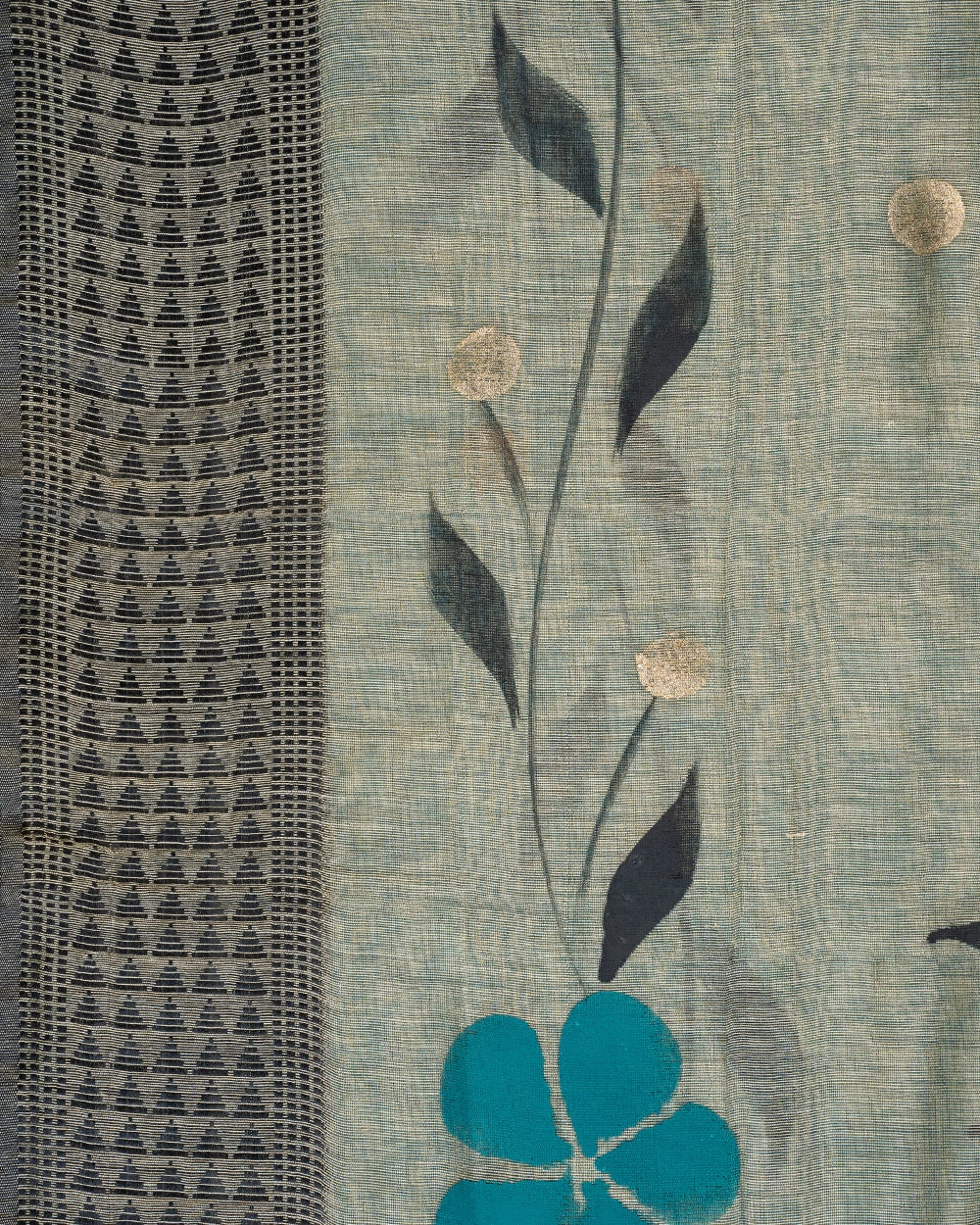 Elegant Teal Blue & Beige Printed ChudiMaterial