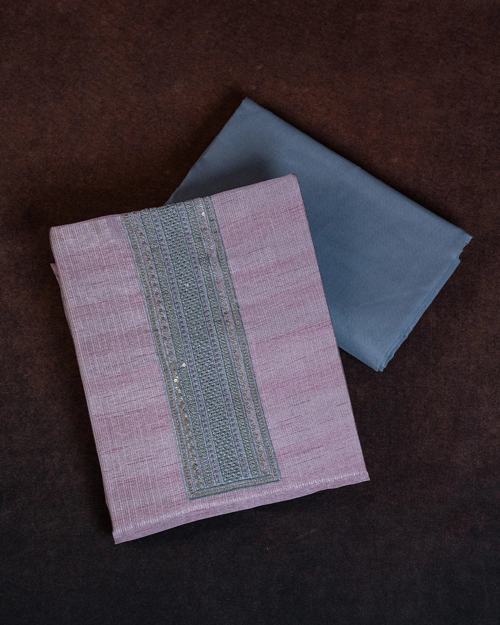 Elegantd dusty Pink &Grey Chudi Material