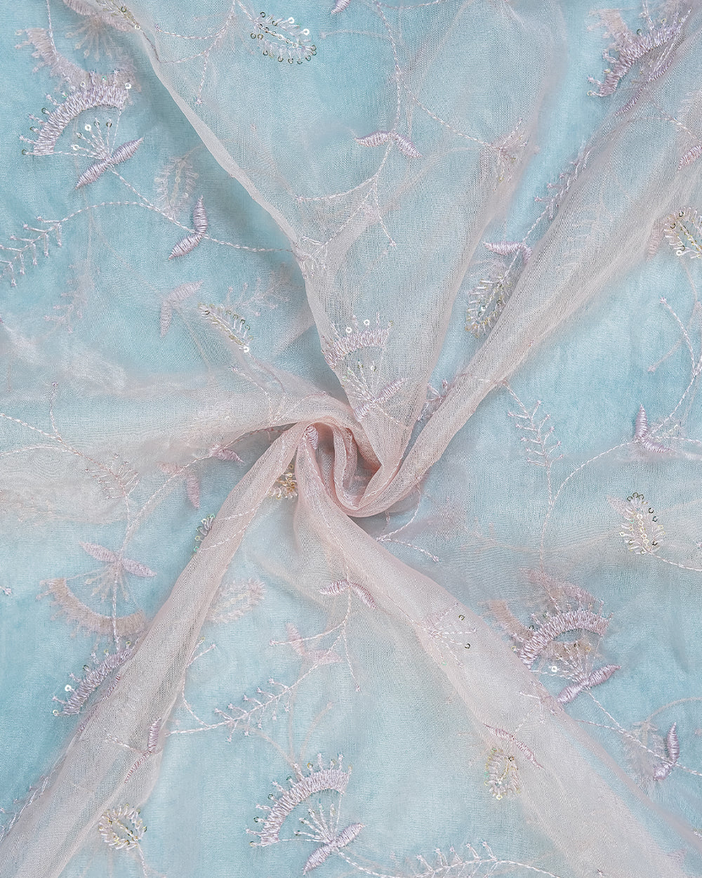 Elegant Dusty Pink Embroidered Chudi Material